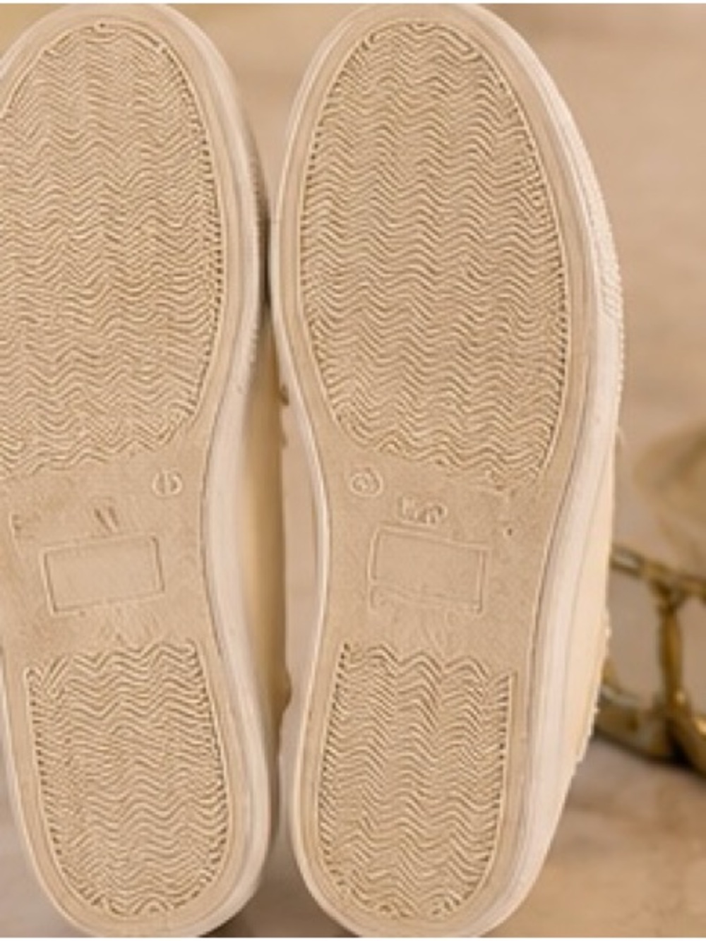 Women’s White Casual Denim Dress Canvas Slip-On Sneakers - Picture 3 of 4
